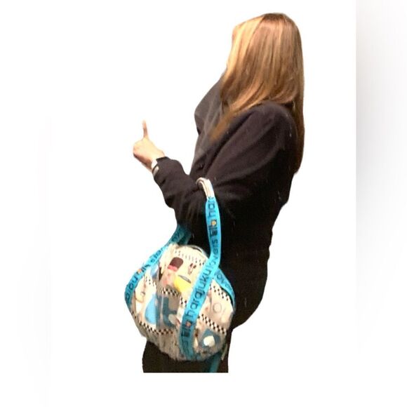 HARAJUKU LOVERS Gwen StefaniLARGE PURSE turquoise beige crossbody+ purse - Picture 11 of 15